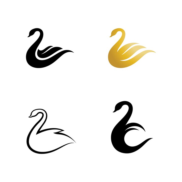 Vector símbolo del ejemplo del vector del icono del logotipo del cisne