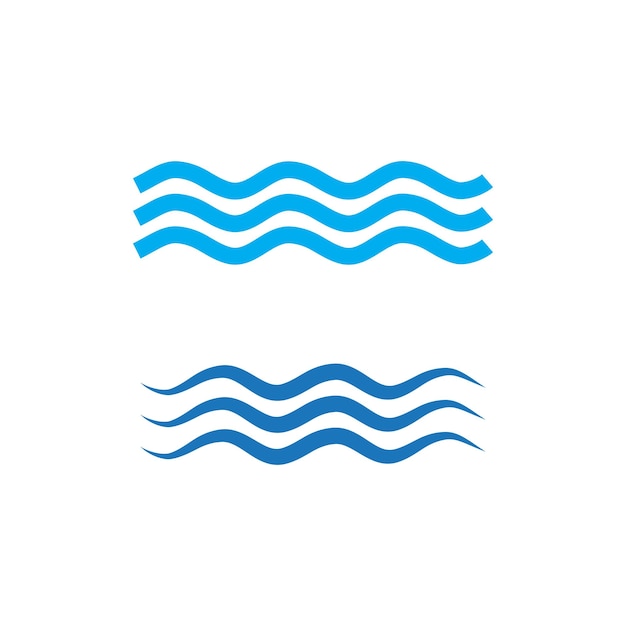 Símbolo y elemento empresarial vectorial del logotipo de onda marina