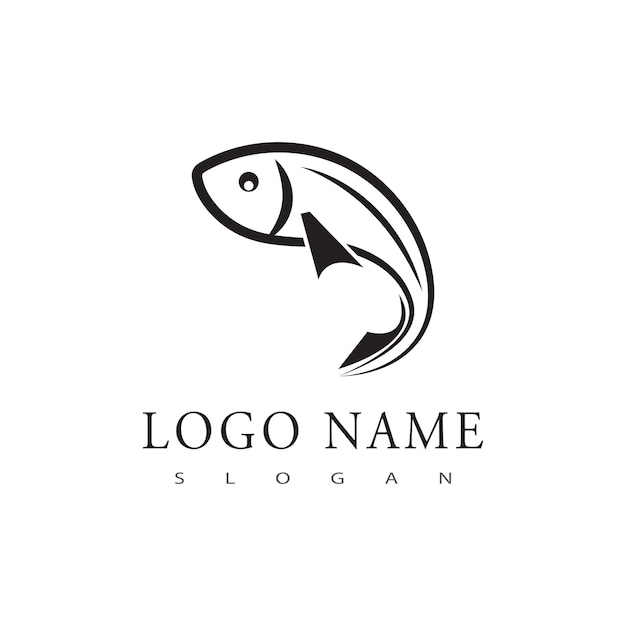 Símbolo del elemento de la plantilla del vector del logotipo de los peces