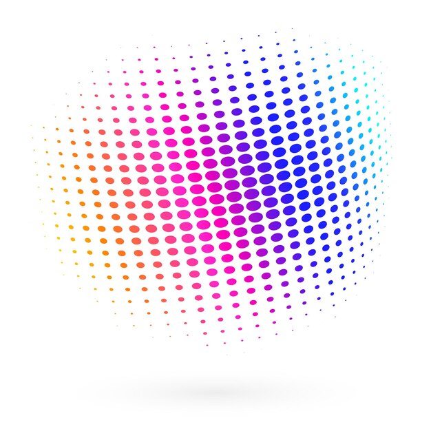 Símbolo de elementos de diseño Icono editable Colores de patrón de puntos de círculo de medios tonos sobre fondo blanco Marco de ilustración vectorial eps 10 con puntos aleatorios Formulario gráfico de datos para boletines de página de diseño de folleto