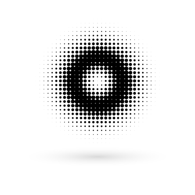 Vector símbolo de elementos de diseño icono editable patrón de círculo de semitonos negro sobre fondo blanco ilustración vectorial eps 10 con puntos aleatorios forma gráfica de datos de puntos para el banner de los boletines de la página de diseño del folleto