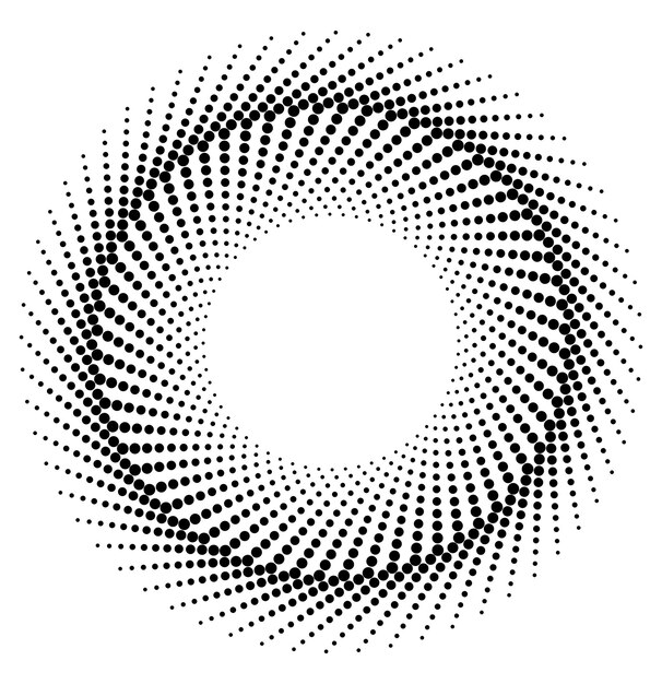 Símbolo de elementos de diseño Icono editable Patrón de puntos hexagonales de semitonos sobre fondo blanco Marco de ilustración vectorial eps 10 con puntos negros aleatorios Icono de borde redondo usando textura de puntos circulares de semitonos