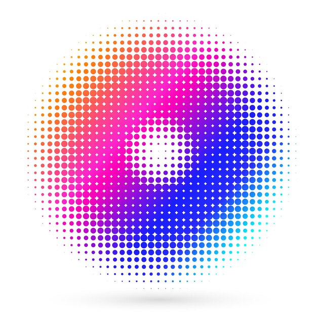 Símbolo de elementos de diseño Patrón de círculo de punto de marco de semitono de color editable sobre fondo blanco Marco de ilustración vectorial eps 10 con puntos negros aleatorios Icono de borde redondo usando texto de puntos de círculo de semitono
