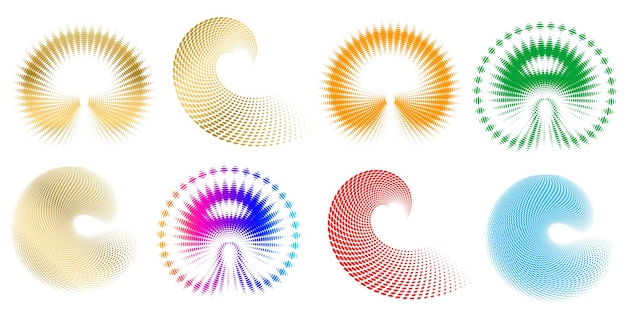 Símbolo de elementos de diseño Patrón de círculo de punto de marco de semitono de color editable sobre fondo blanco Marco de ilustración vectorial eps 10 con puntos negros aleatorios Icono de borde redondo usando texto de puntos de círculo de semitono