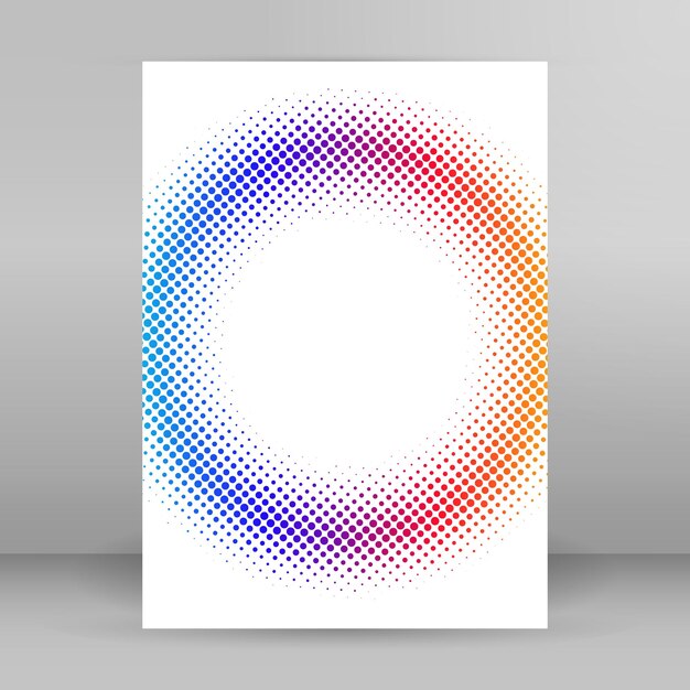 Símbolo de elementos de diseño Patrón de círculo de punto de marco de semitono de color editable sobre fondo blanco Marco de ilustración vectorial eps 10 con puntos negros aleatorios Icono de borde redondo usando texto de puntos de círculo de semitono