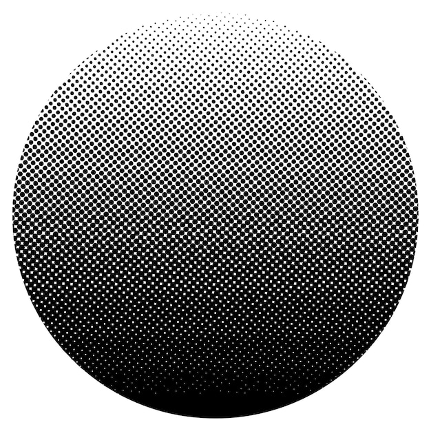 Símbolo de elementos de diseño Patrón de círculo de punto de marco de semitono de color editable sobre fondo blanco Marco de ilustración vectorial eps 10 con puntos negros aleatorios Icono de borde redondo usando texto de puntos de círculo de semitono