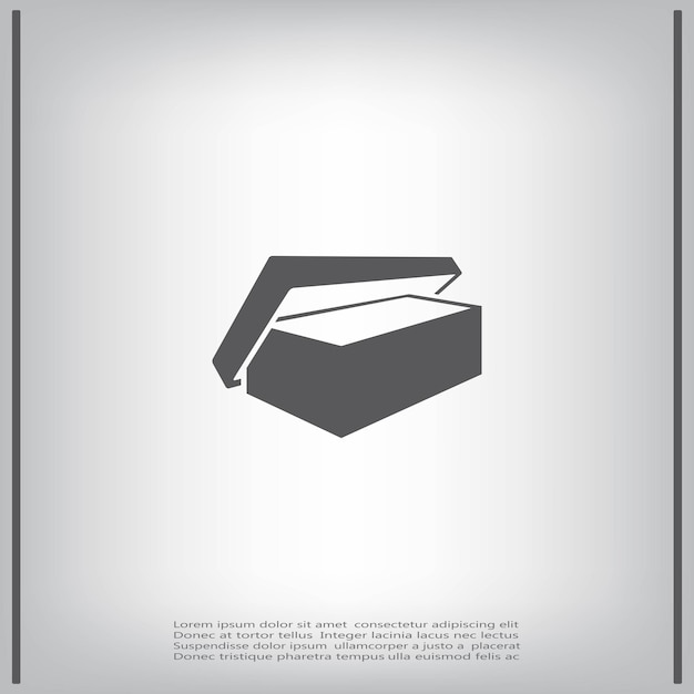 Símbolo de embalaje de caja Ilustración vectorial sobre fondo gris Eps 10