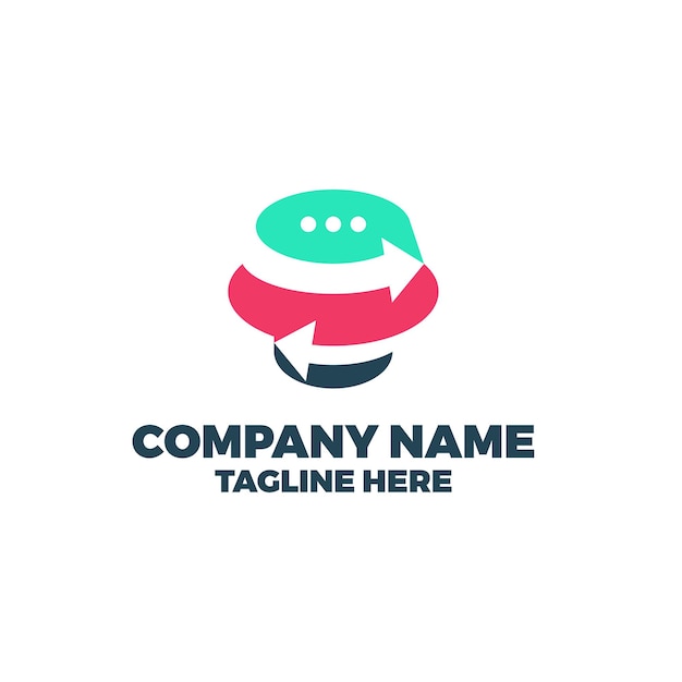 Símbolo empresarial con plantilla de diseño de logotipo de chat