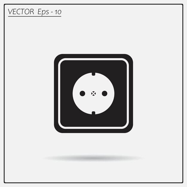 Símbolo de enchufe eléctrico Ilustración vectorial en un fondo claro Eps 10