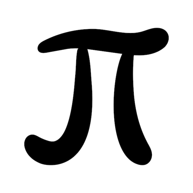 Símbolo escrito a mano Pi Número pi constante matemática