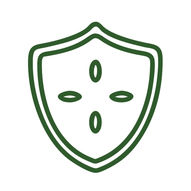 un símbolo de escudo que representa el contorno del icono de protección y seguridad