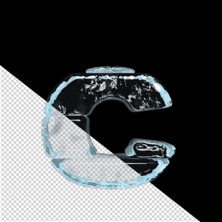 Vector el símbolo está hecho de hielo letra c