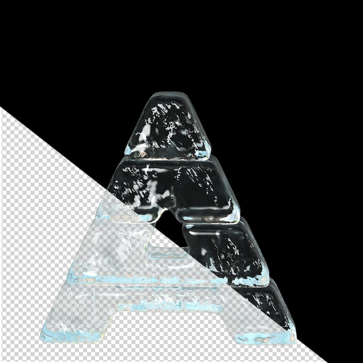 Vector el símbolo está hecho de hielo letra a
