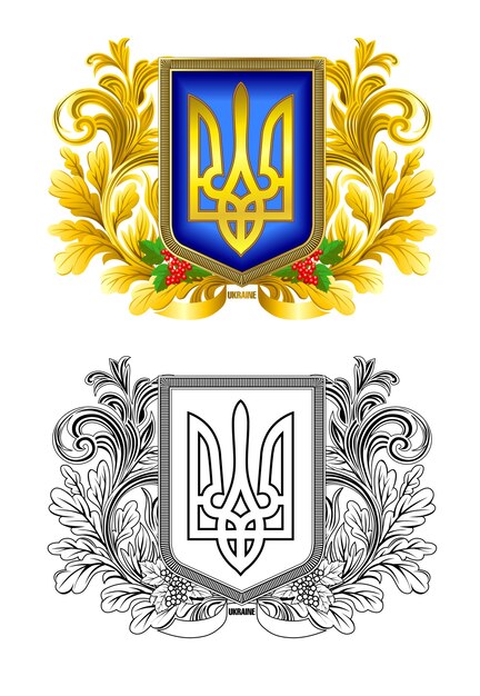 Símbolo de estado ucraniano en estilo vintage.