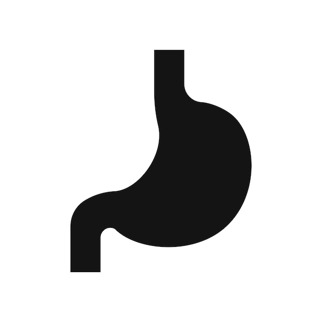 Símbolo del estómago en fondo blanco
