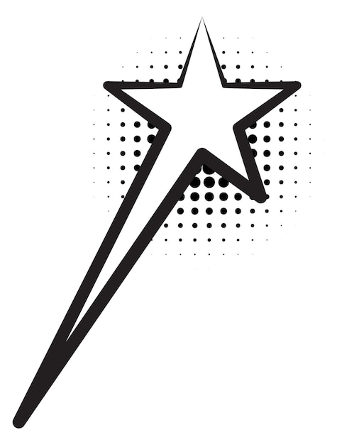 Símbolo de estrella en estilo pop art con sombra de semitonos