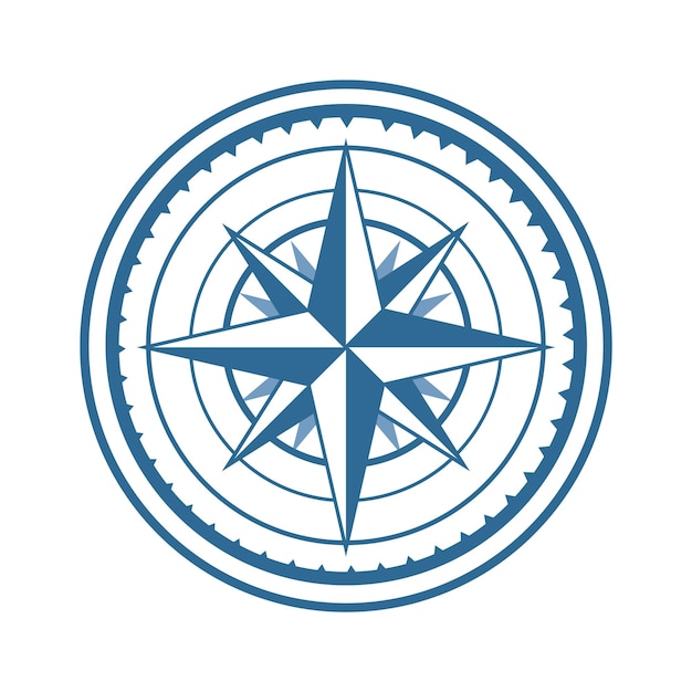 Símbolo de la estrella de la rosa de los vientos marinos