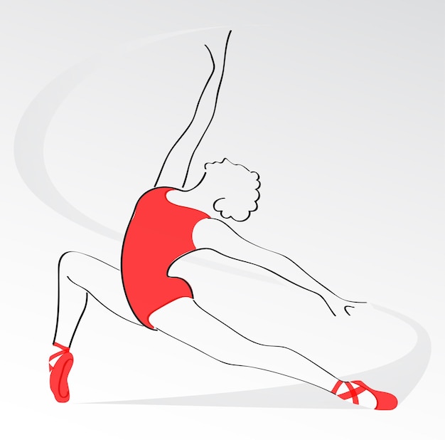 Símbolo del estudio de baile de la bailarina Ilustración vectorial
