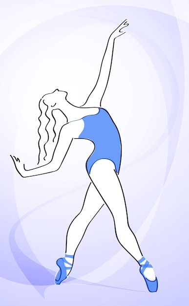 Vector símbolo del estudio de baile de la bailarina zapatos de punta azul ilustración vectorial