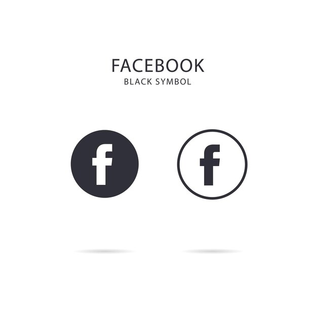 Símbolo de facebook blanco y negro