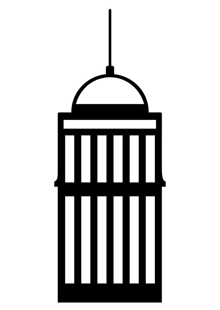 Vector símbolo de la fachada del gran edificio del ayuntamiento