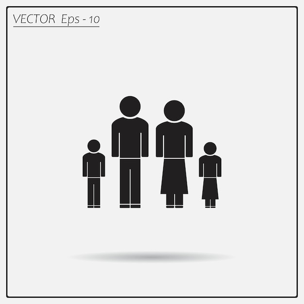 Símbolo de la familia Ilustración vectorial sobre un fondo claro Eps 10