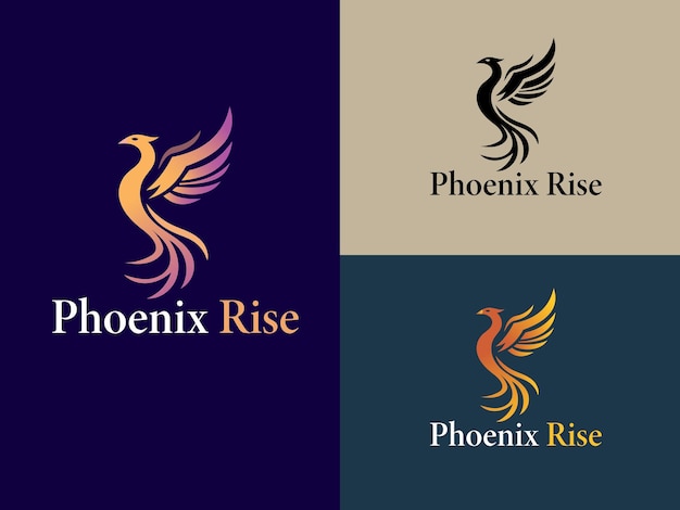 Símbolo del Fénix Eterno Un logotipo de fénix visualmente cautivador que ilustra la determinación de crecimiento y