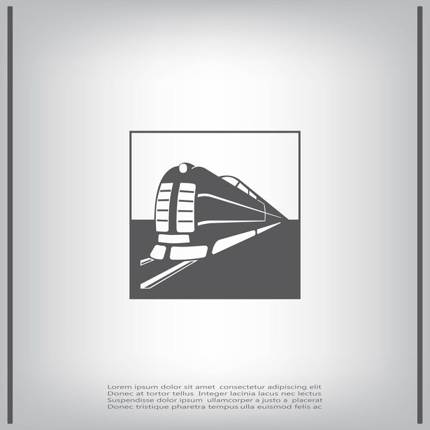Símbolo del ferrocarril del tren Ilustración vectorial en un fondo gris Eps 10