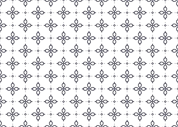 Símbolo fioral tela étnica diseño de línea de patrón sin costuras para alfombras de tela batik, etc.