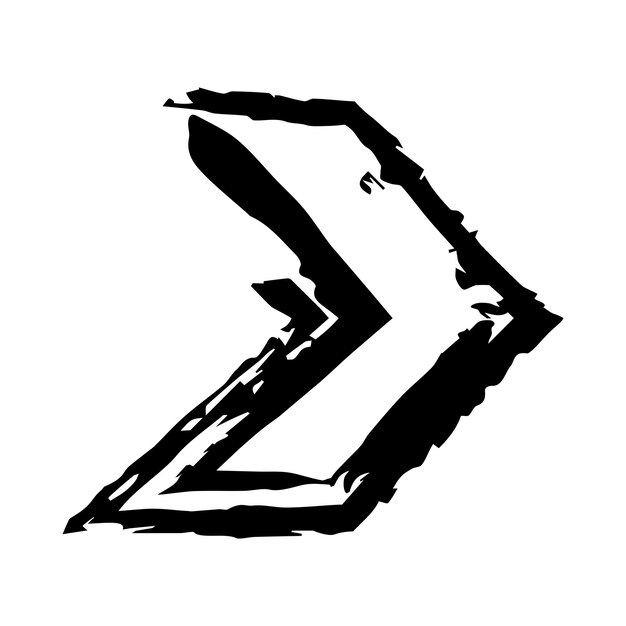Símbolo de flecha icono de textura de grunge elemento vectorial ilustración de símbolo de dirección para diseño gráfico