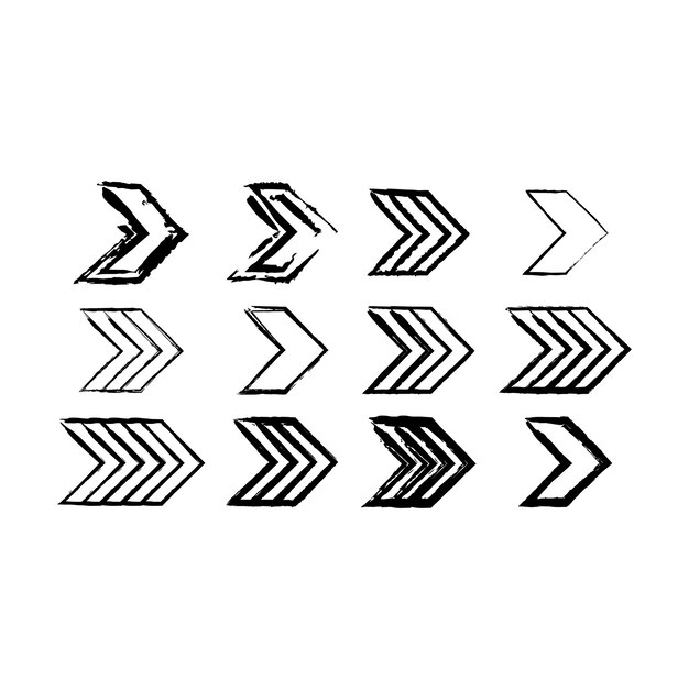 Símbolo de flecha icono de textura de grunge elemento vectorial ilustración de símbolo de dirección para diseño gráfico