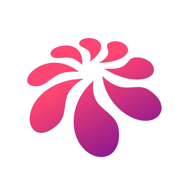 Símbolo de flor abstracta con pétalos rizados. símbolo de la flor. logotipo de hidromasaje
