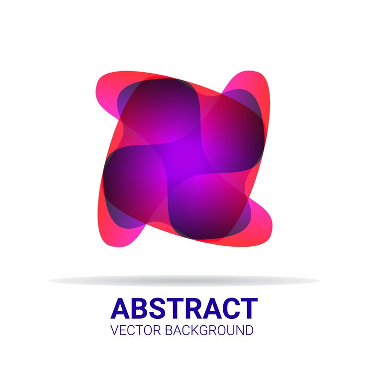 Vector símbolo de fluido abstracto logotipo de colores degradados borrosos con efecto de transición suave patrón de forma colorida futurista moderno elemento de diseño vectorial