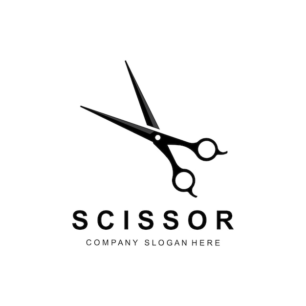 Símbolo de fondo de icono de logotipo de tijeras de herramienta de peluquero