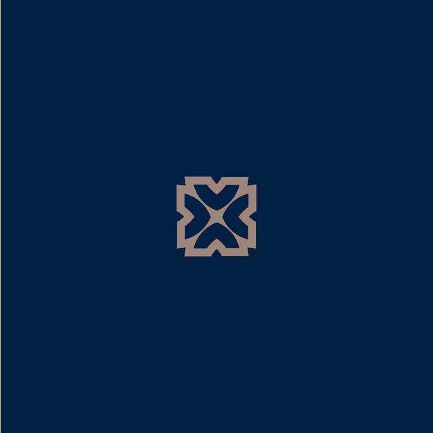 un símbolo en forma de x sobre un fondo azul