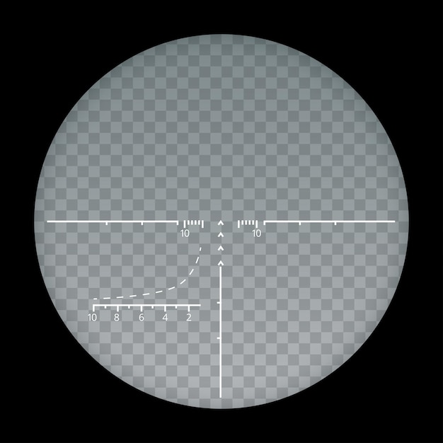 Símbolo de francotirador de vista de destino aislado en un fondo transparente, punto de mira e ilustración vectorial de objetivo con estilo para el diseño web.