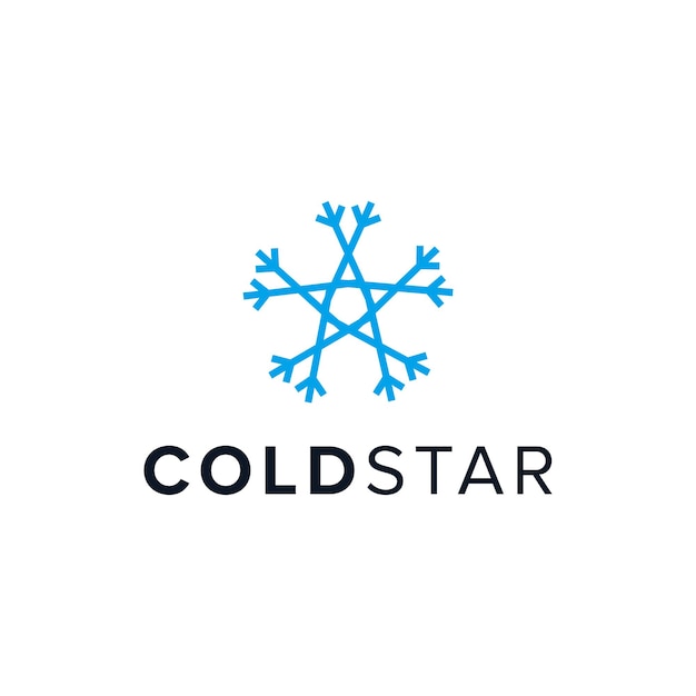 símbolo frío y estrellas, simple, elegante, creativo, geométrico, moderno, logotipo, diseño