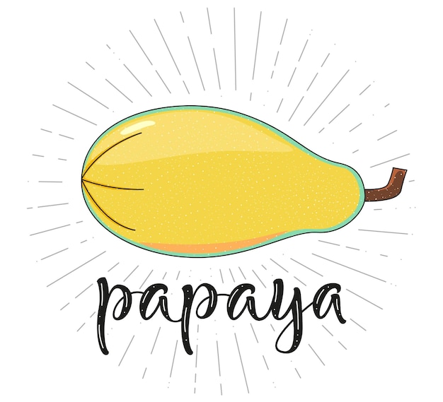 Símbolo de fruta de papaya para el menú del mercado agrícola