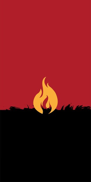 símbolo de fuego en el diseño de fondo rojo y negro