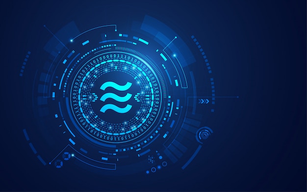 Símbolo futurista de signo de Libra de Facebook