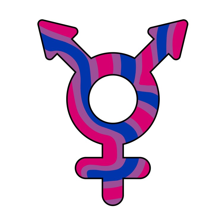 Vector símbolo de género bisexual mes del orgullo de la comunidad lgbtq