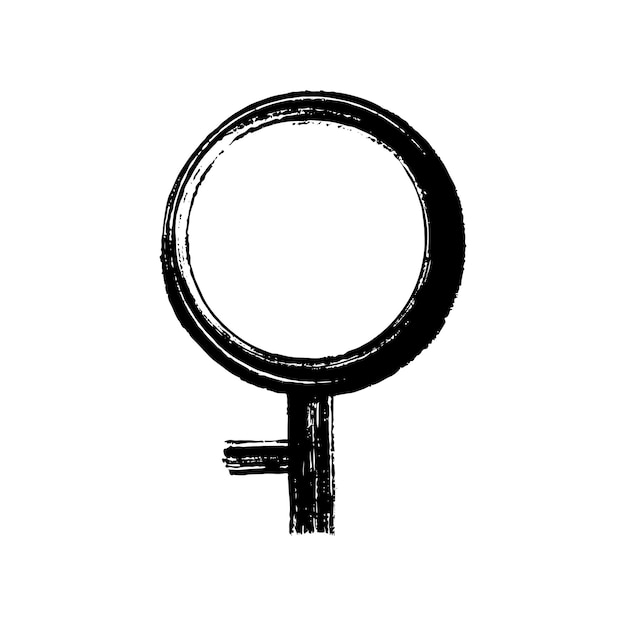 Símbolo de género demigirl. De tinta negro. ilustración vectorial