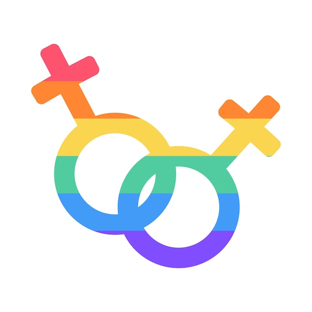 Vector símbolo de género lgbt aislado en fondo blanco símbolo del orgullo de la comunidad lgbtq