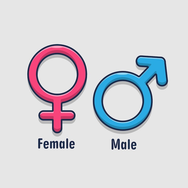 Vector símbolo de género. significado del sexo y la igualdad de hombres y mujeres