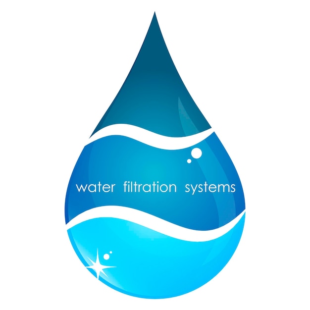 Símbolo de gota de agua de filtración y purificación