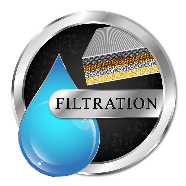 Vector símbolo de gota azul de filtración de agua