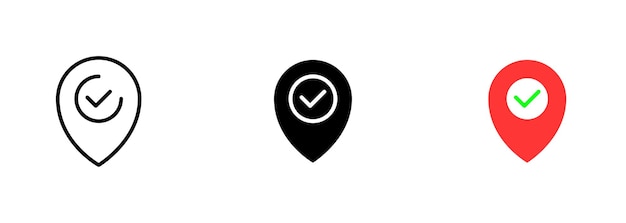 Un símbolo de GPS en blanco y negro que consta de un círculo con una flecha que apunta hacia arriba y cuatro flechas más pequeñas que apuntan hacia afuera Conjunto vectorial de iconos en línea estilos negros y coloridos aislados