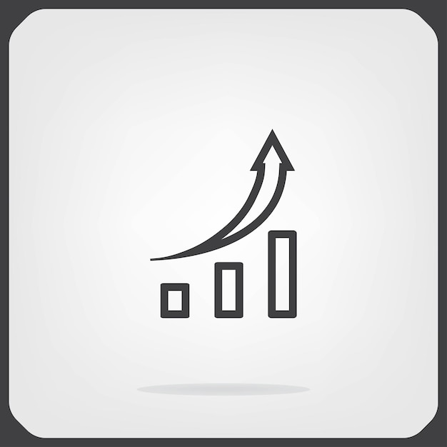 Símbolo de gráfico comercial Ilustración vectorial en fondo gris Eps 10