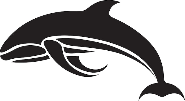 Símbolo gráfico de la maravilla de la ballena del océano Diseño del emblema vectorial de la balena soberana del mar