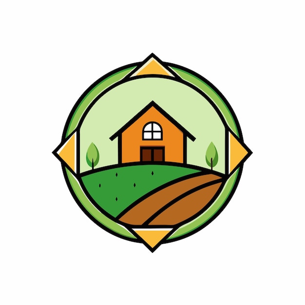Símbolo de la granja ecológica al estilo de un emblema
